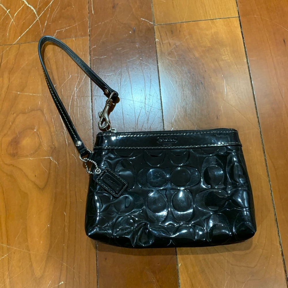 Coach patent leather wristlet